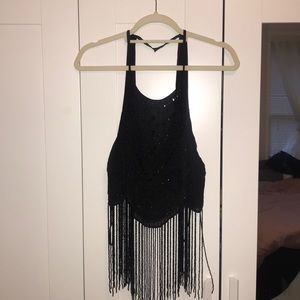 Never worn! Really gorgeous beaded black top